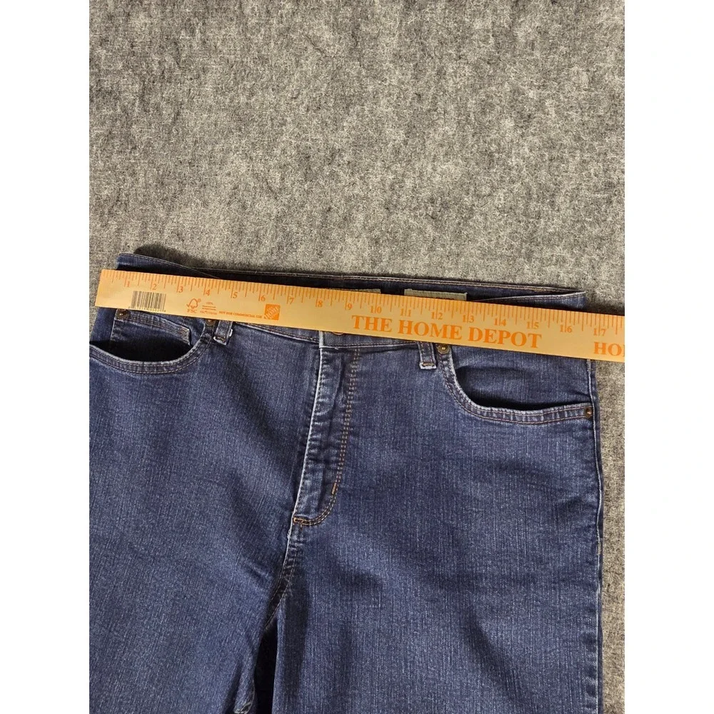Jones New York Jeans Womens 14 Short Lexington Straight Blue Denim Pants Stretch - Picture 9 of 13